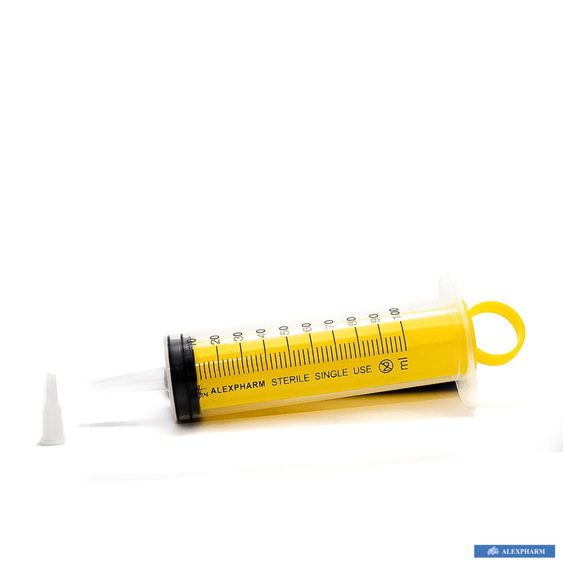 Шприц 3-х компонентний одноразовий стерильний "ALEXPHARM" 100 мл Catheter Tip без голки